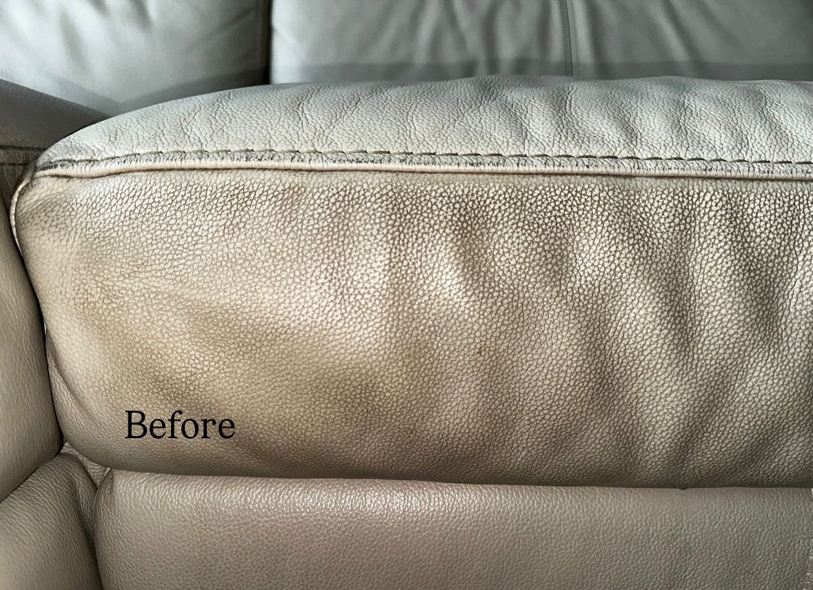 Leather Sofa cleaning(before)