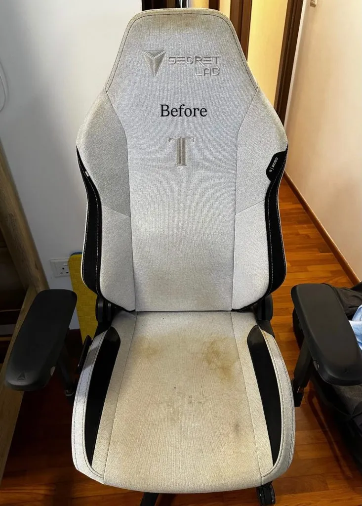 Gaming Chair — before professional upholstery cleaning in Singapore by Cleanitize